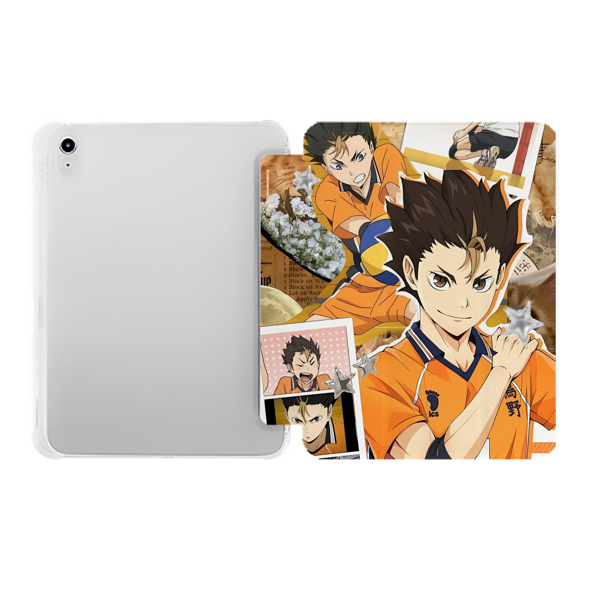 （画像用） ハイキュー!! Haikyu!! IPad ケース ペン収納付き 三つ折りスタンド PUレザー×シリコン 対応機種9.5/10.5/10.9インチ
